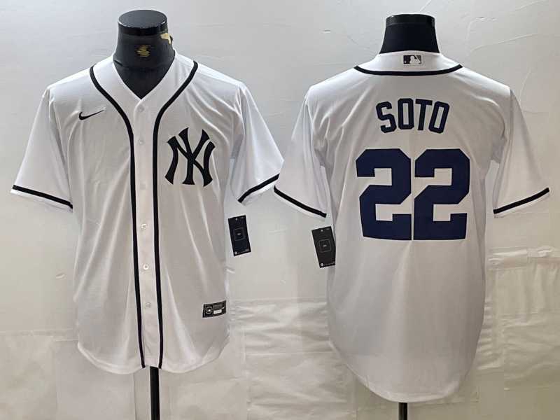 Men's New York Yankees #22 Juan Soto White Fashion Cool Base Jersey,We sell and wholesale Men's New York Yankees #22 Juan Soto White Fashion Cool Base Jersey on line form chian!